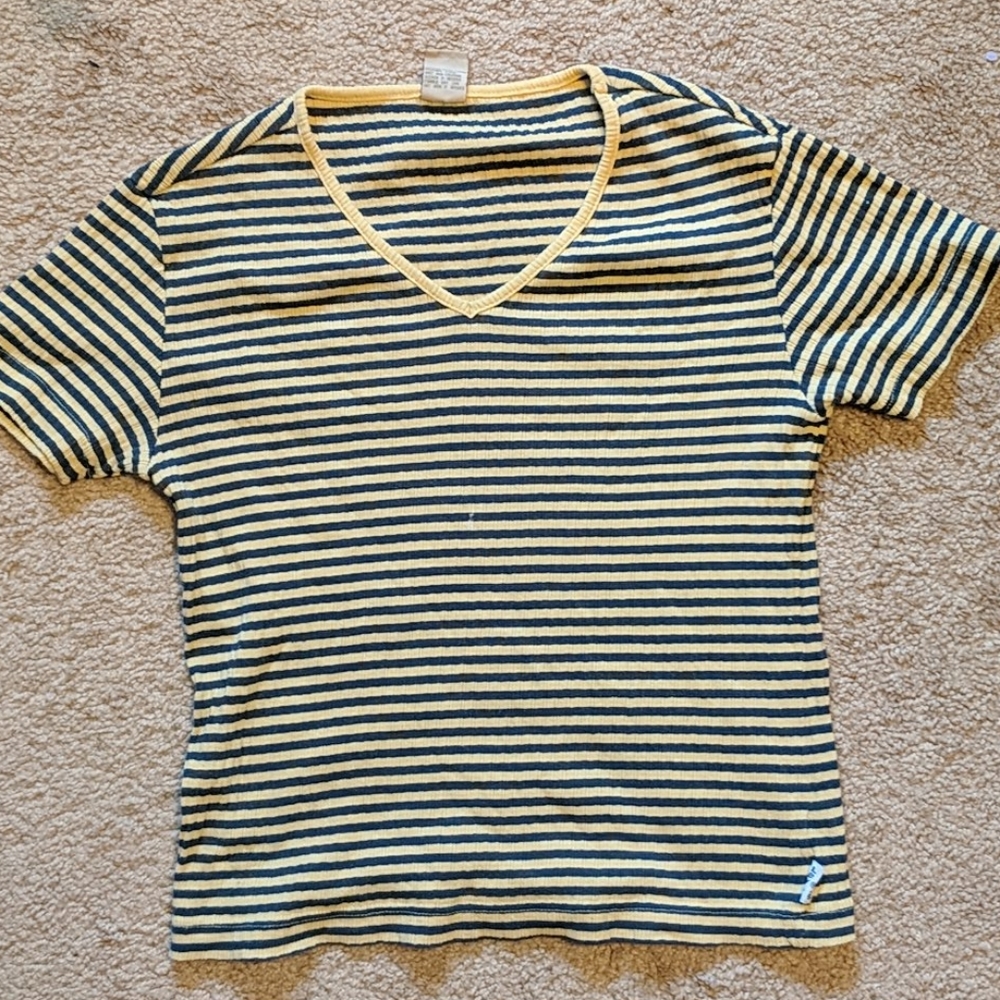 Vintage Levi's Striped V-Neck T-Shirt